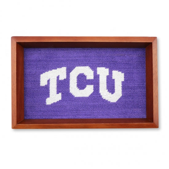 TCU Needlepoint Valet Tray
