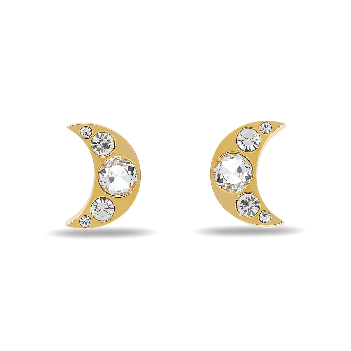 Lele Sadoughi - Gold Crystal Moon Stud Earrings