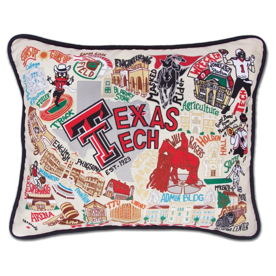 Collegiate Embroidered Pillow - Texas Tech University - Spinout