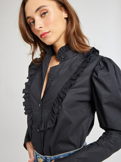 MILLE - Jolie Top - Black Poplin