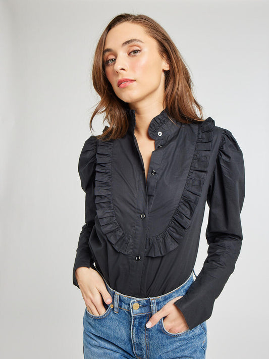 MILLE - Jolie Top - Black Poplin