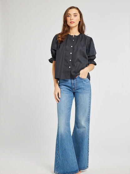 MILLE - Fayette Top - Black Poplin