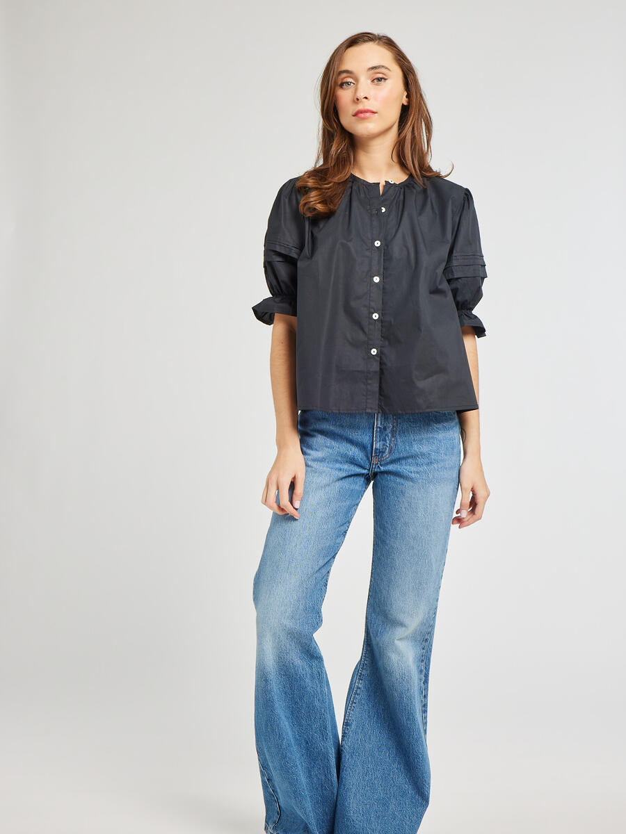 MILLE - Fayette Top - Black Poplin