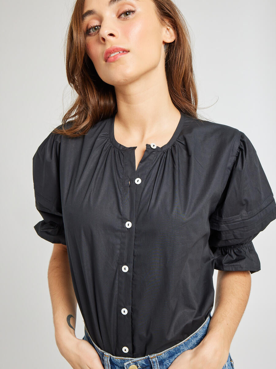 MILLE - Fayette Top - Black Poplin