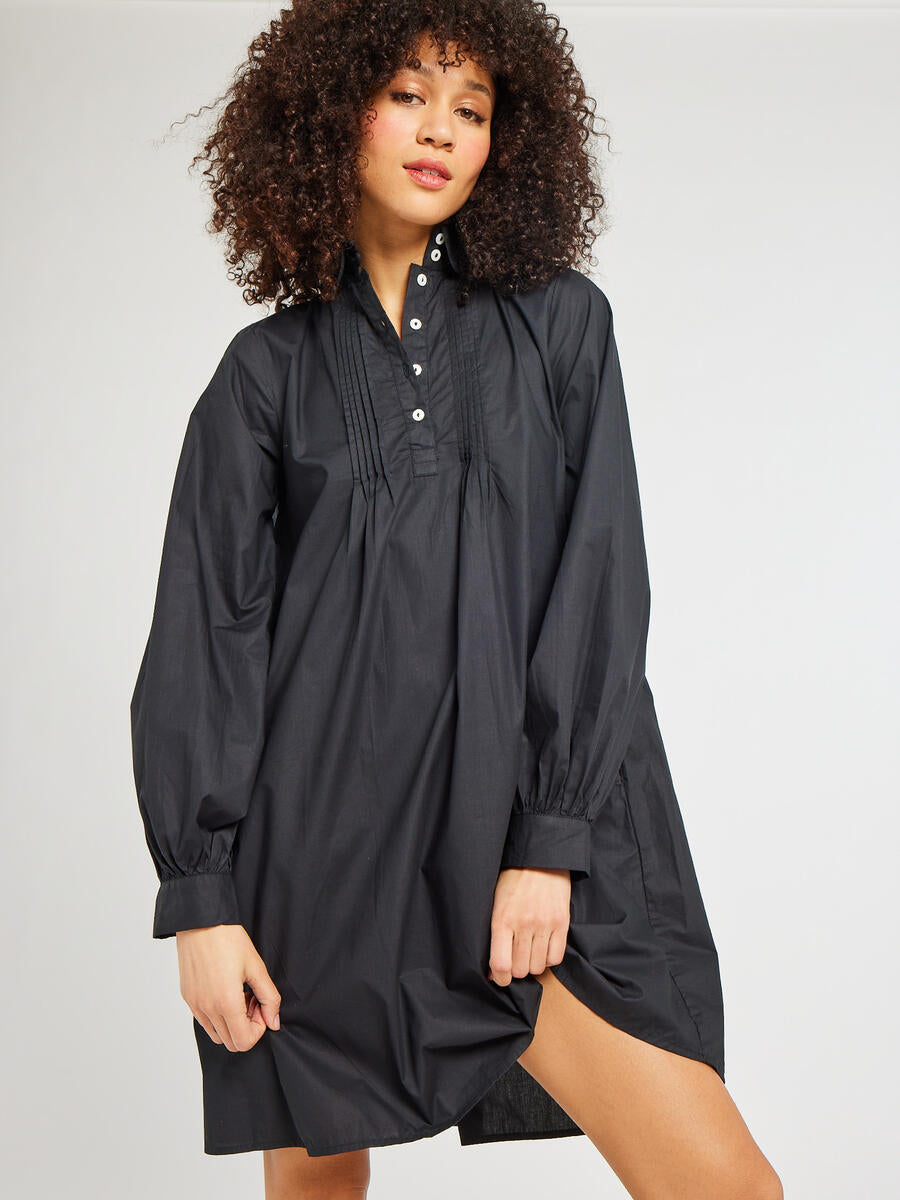 MILLE - Bonnie Dress - Black Poplin