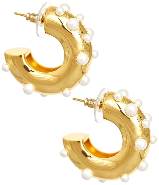 Lisi Lerch - The Fitzgerald - Pearl & Gold Hoop