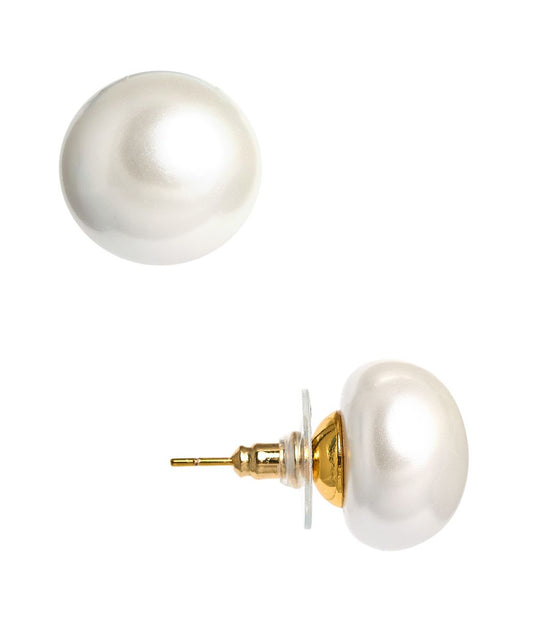 Lisi Lerch - Barrett Flat Pearl Studs - 16mm