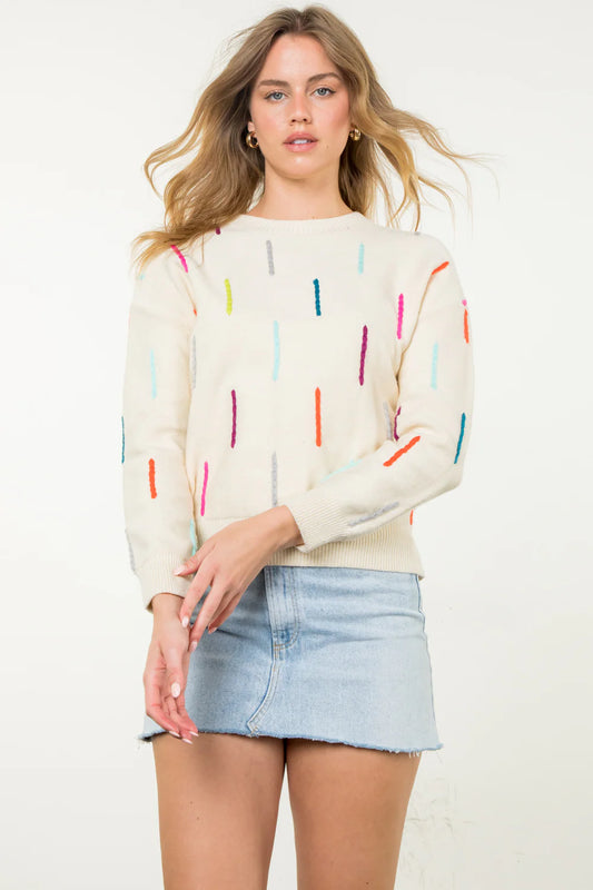 THML - Knitted Detail Sweater - Cream