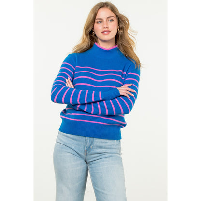 THML - Striped Knit Sweater - Blue