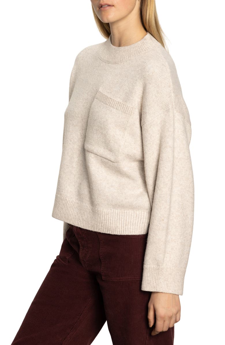 Chest Pocket Crewneck Sweater - Heather Pearl