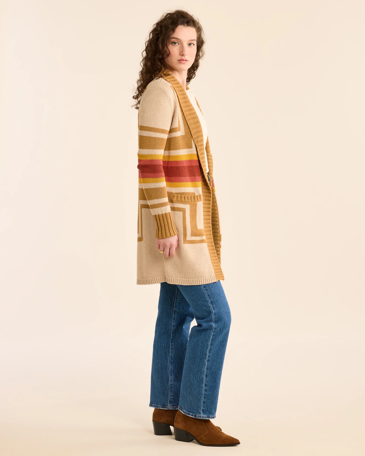 PENDLETON - Harding Open Front Cardigan - Sandshell Multi