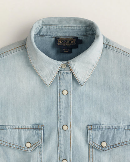 PENDLETON - Chambray Gambler Shirt - Light Blue