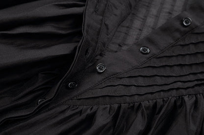 The Shiv Ruffled Shirt in Black