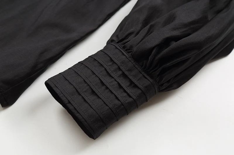 The Shiv Ruffled Shirt in Black