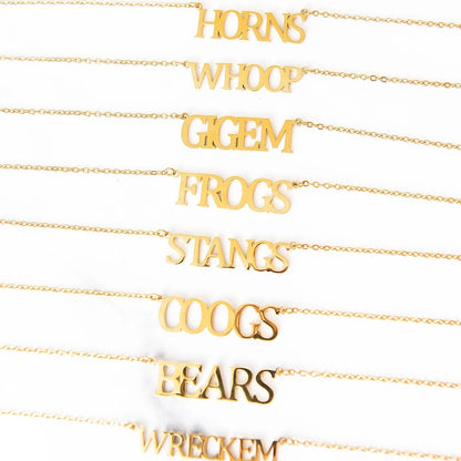 Texas Collegiate Nameplate Necklace - WRECKEM