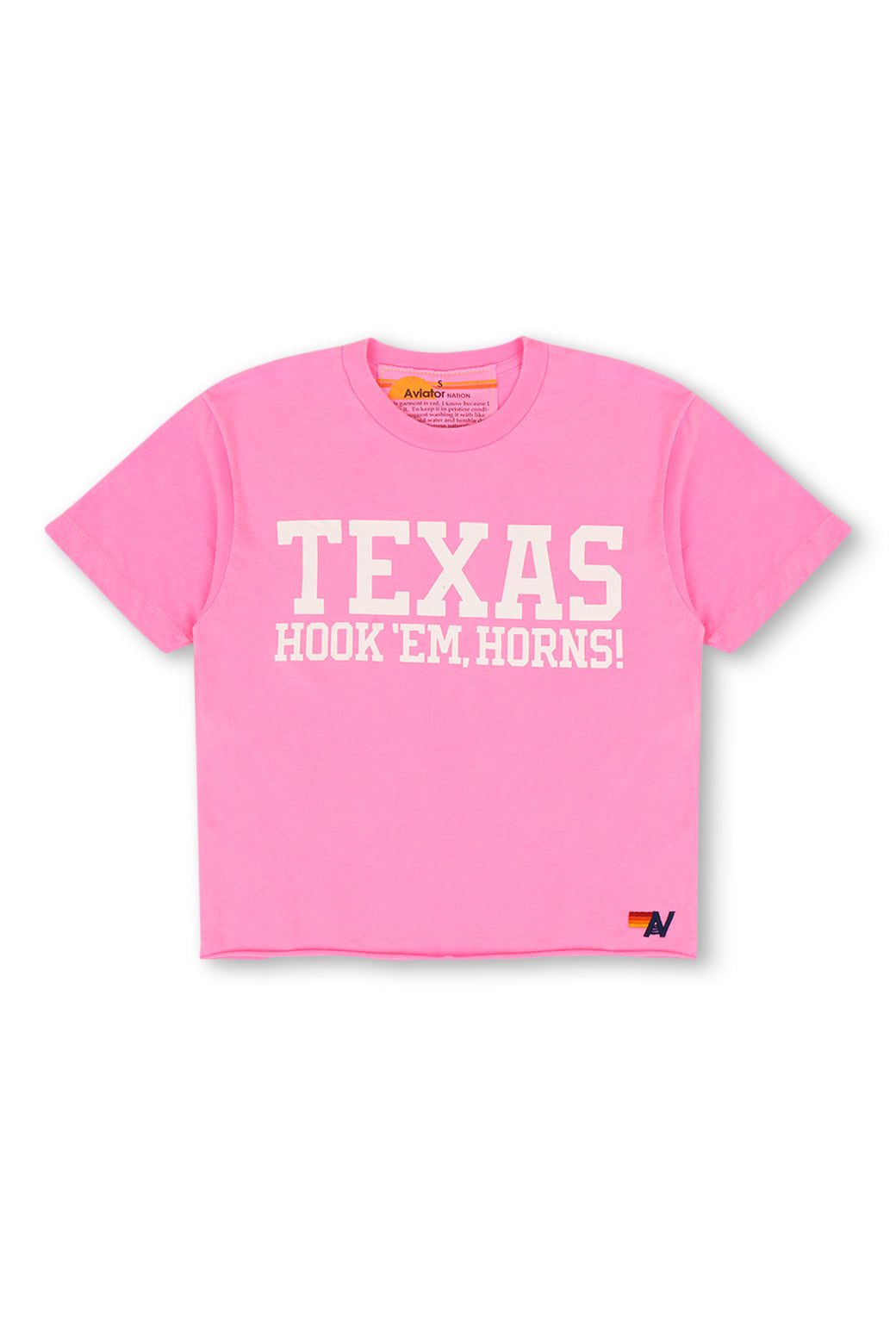 Aviator Nation - University of Texas Bolt Hookem Boyfriend Tee - Neon Pink