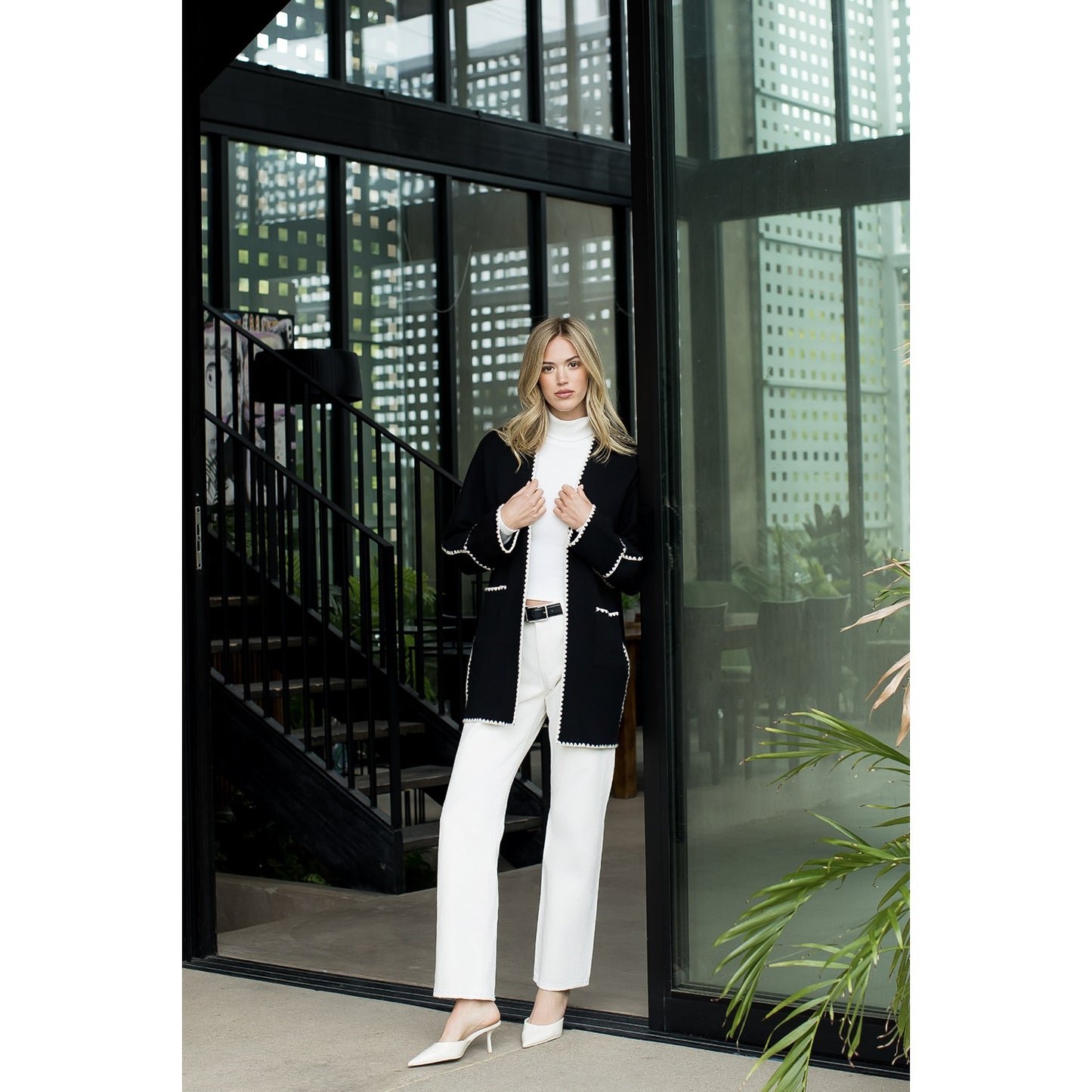 Long Sleeve Midi Cardigan - Black