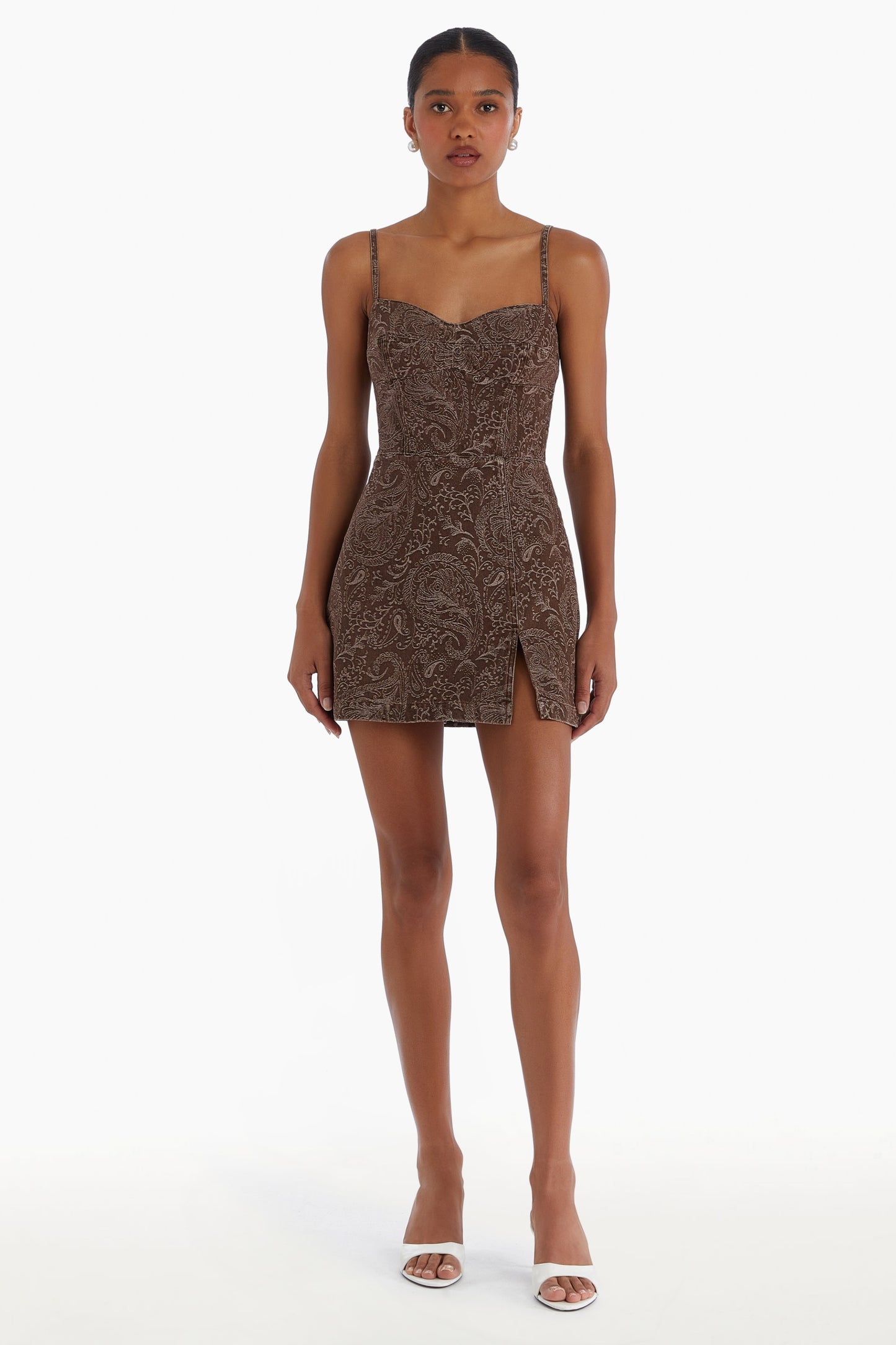 Amanda Uprichard - Taylor Skort Romper - Brown Paisley