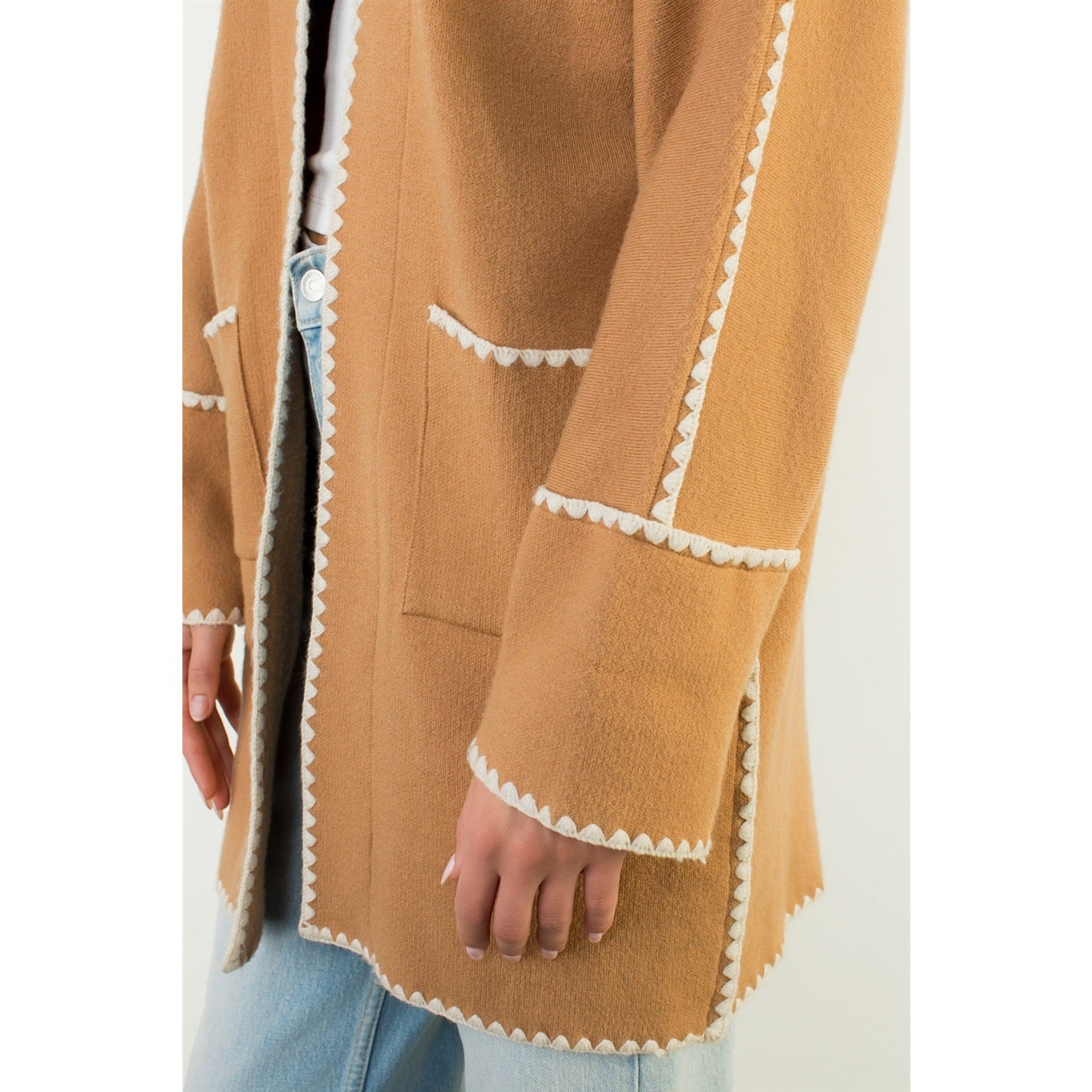 Long Sleeve Midi Cardigan - Caramel