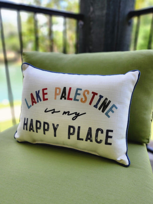 Happy Place Pillow - Lake Palestine