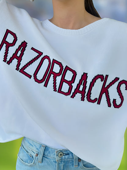 Long Sleeve Knit Sweater - Razorbacks