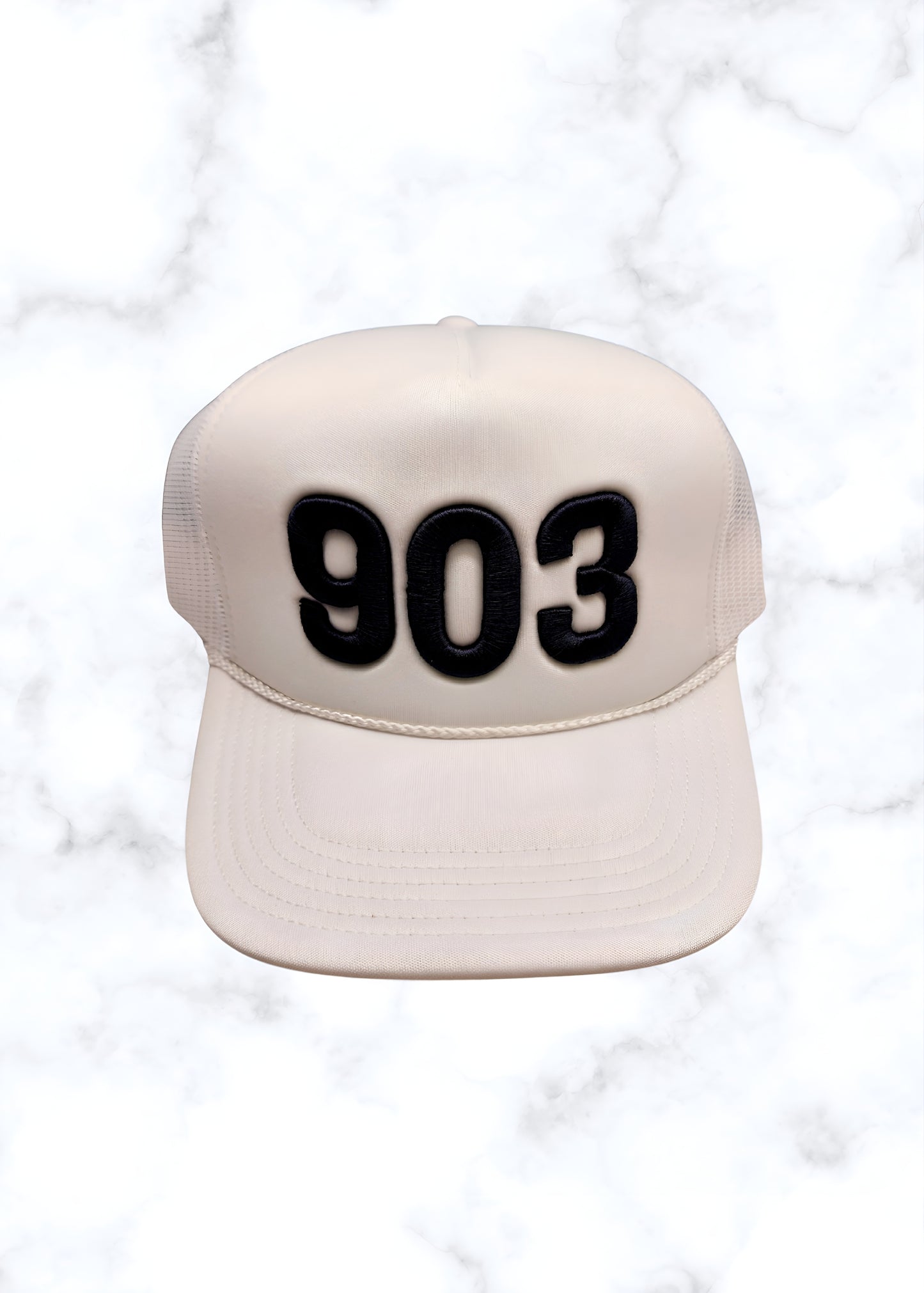 903 Trucker Hat - White & Navy