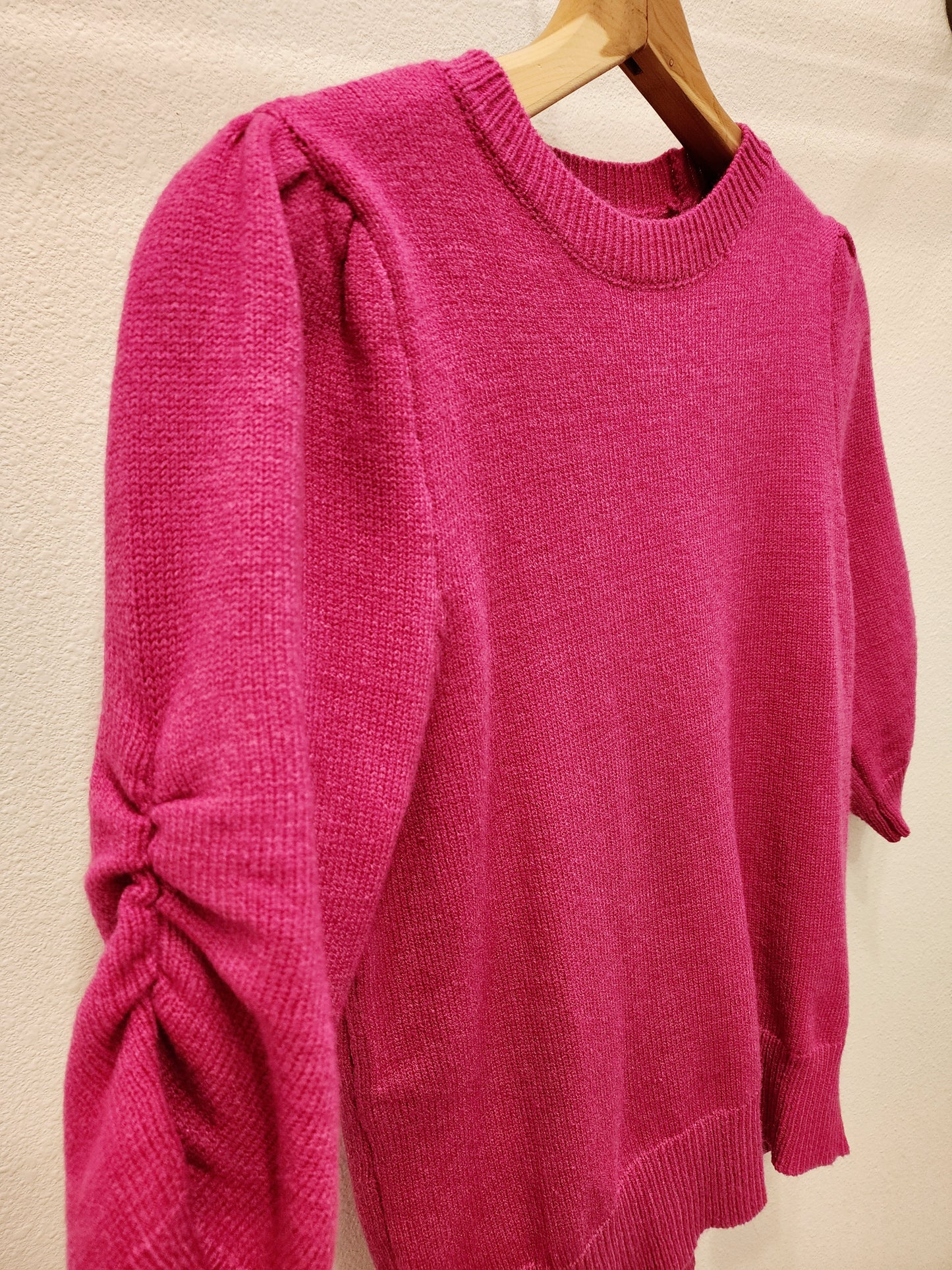 THML - Short Sleeve Knit Top - Magenta