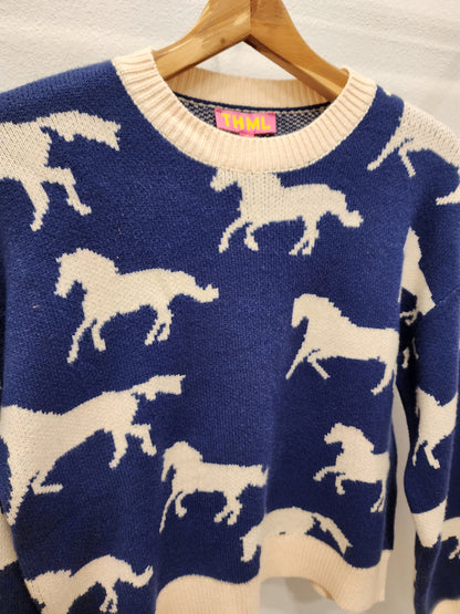 THML - Knit Horse Sweater - Navy