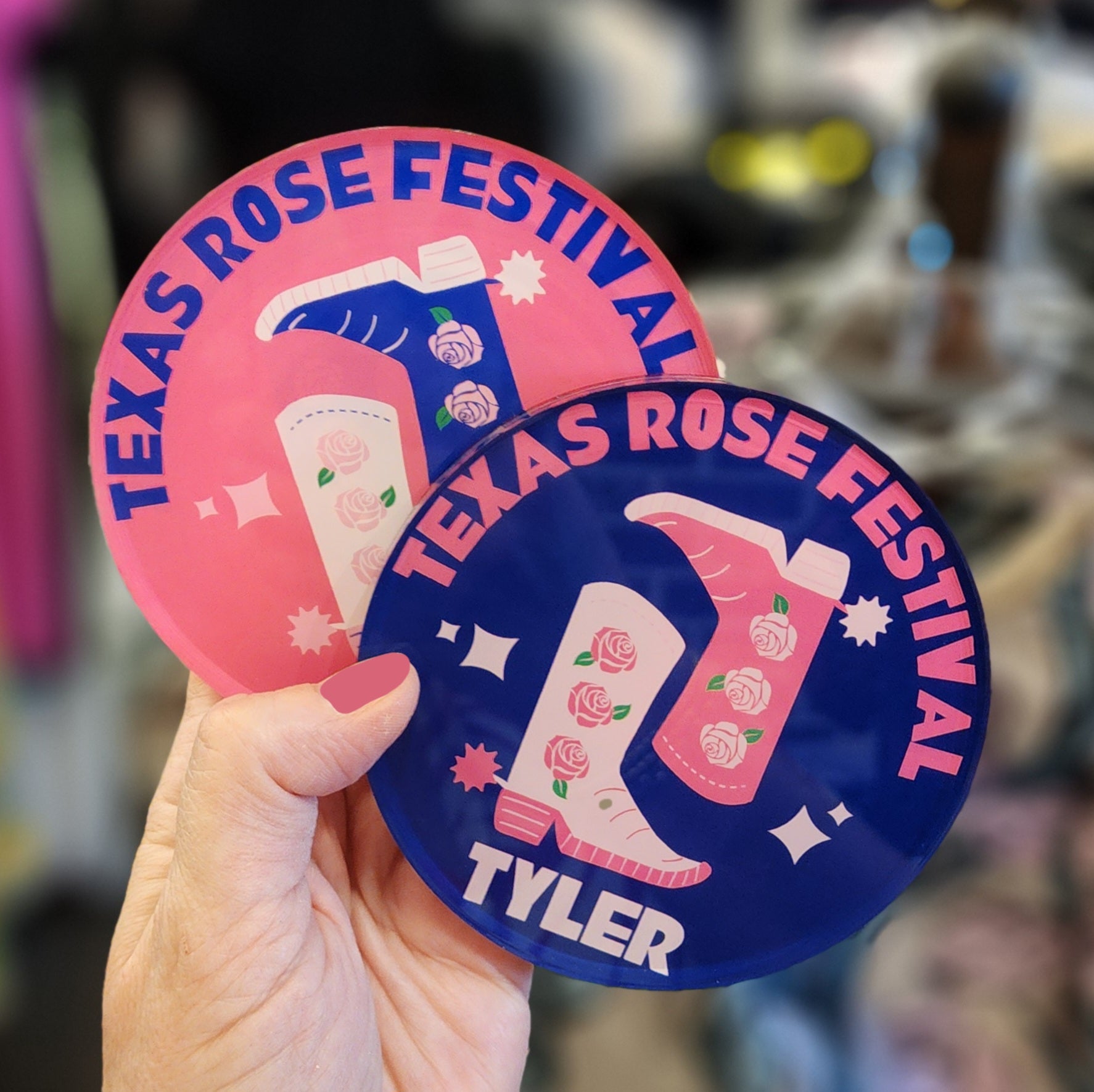 Texas Rose Festival Coaster | Pink