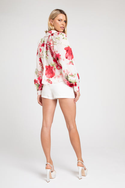 Leanna Top - Ivory/Berry Multi