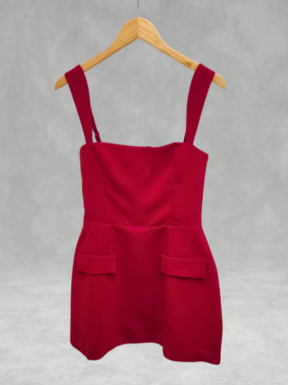 Amanda Uprichard - Bethany Skort Romper - Scarlet