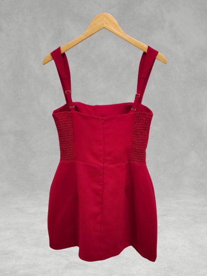 Amanda Uprichard - Bethany Skort Romper - Scarlet