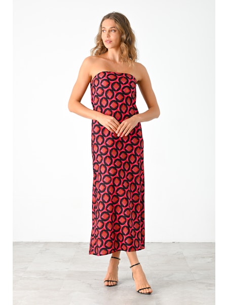 Talia Dress - Red/Pink/Black