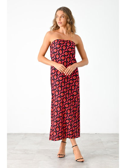 Talia Dress - Red/Pink/Black