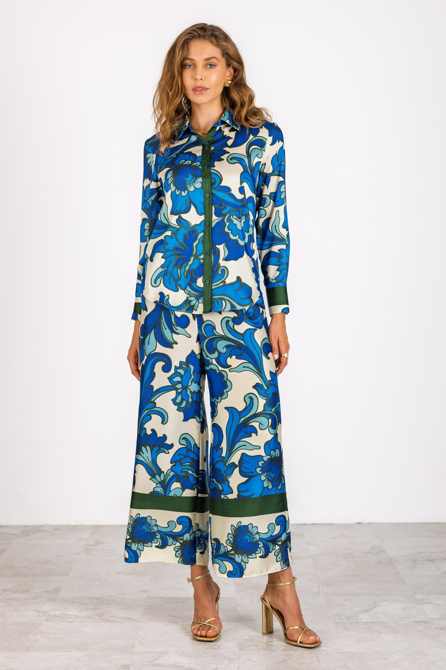 Alivia Top - Blue/Cream Combo