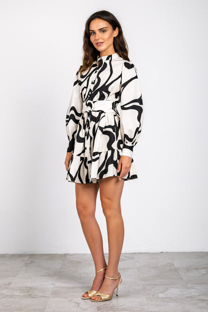 Elizabeth Dress - Cream/Black - Spinout