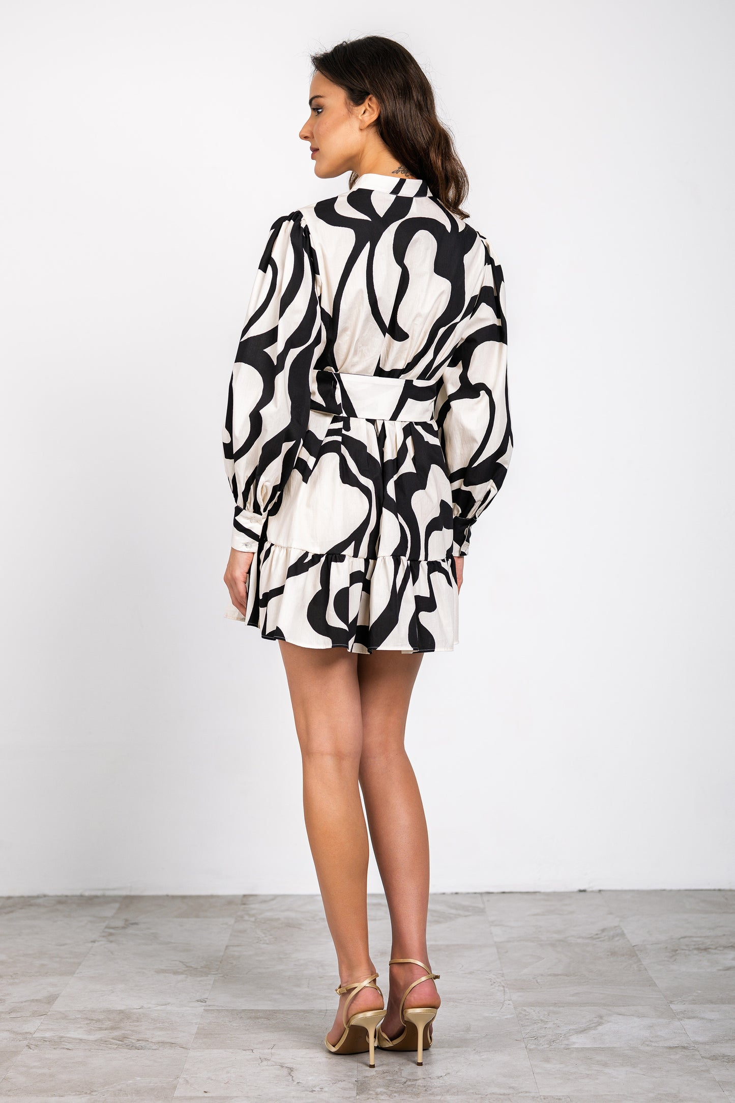 Elizabeth Dress - Cream/Black - Spinout