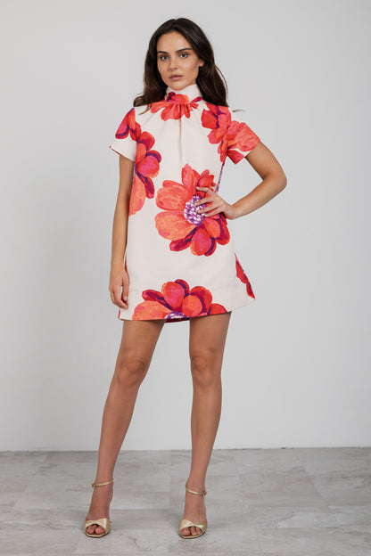 Rory Dress - Butter/Coral