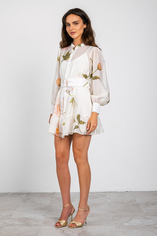 Elizabeth Dress - Cream/Taupe