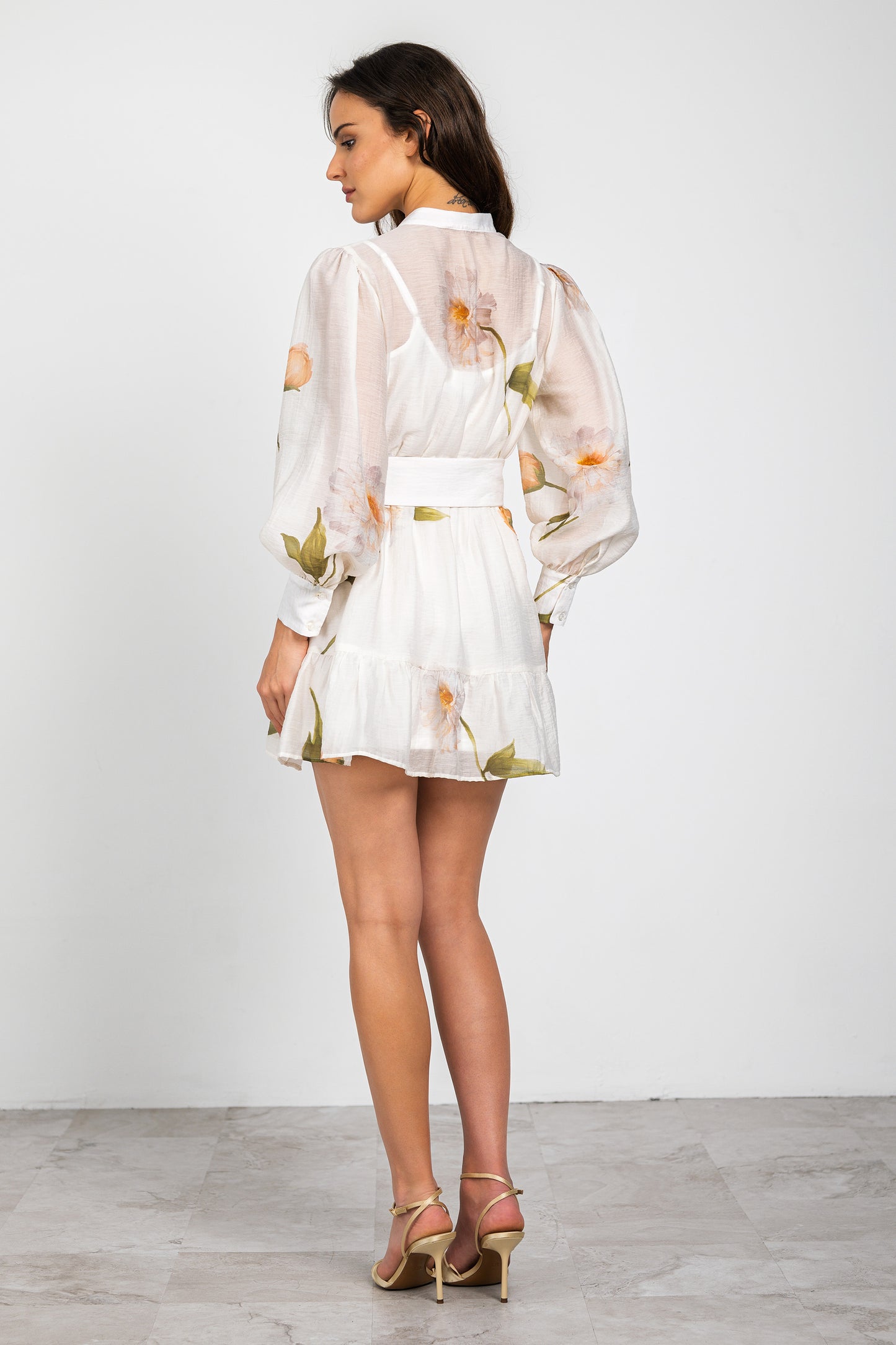 Elizabeth Dress - Cream/Taupe