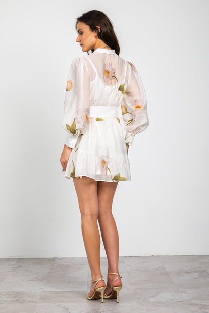 Elizabeth Dress - Cream/Taupe