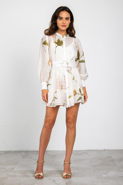 Elizabeth Dress - Cream/Taupe