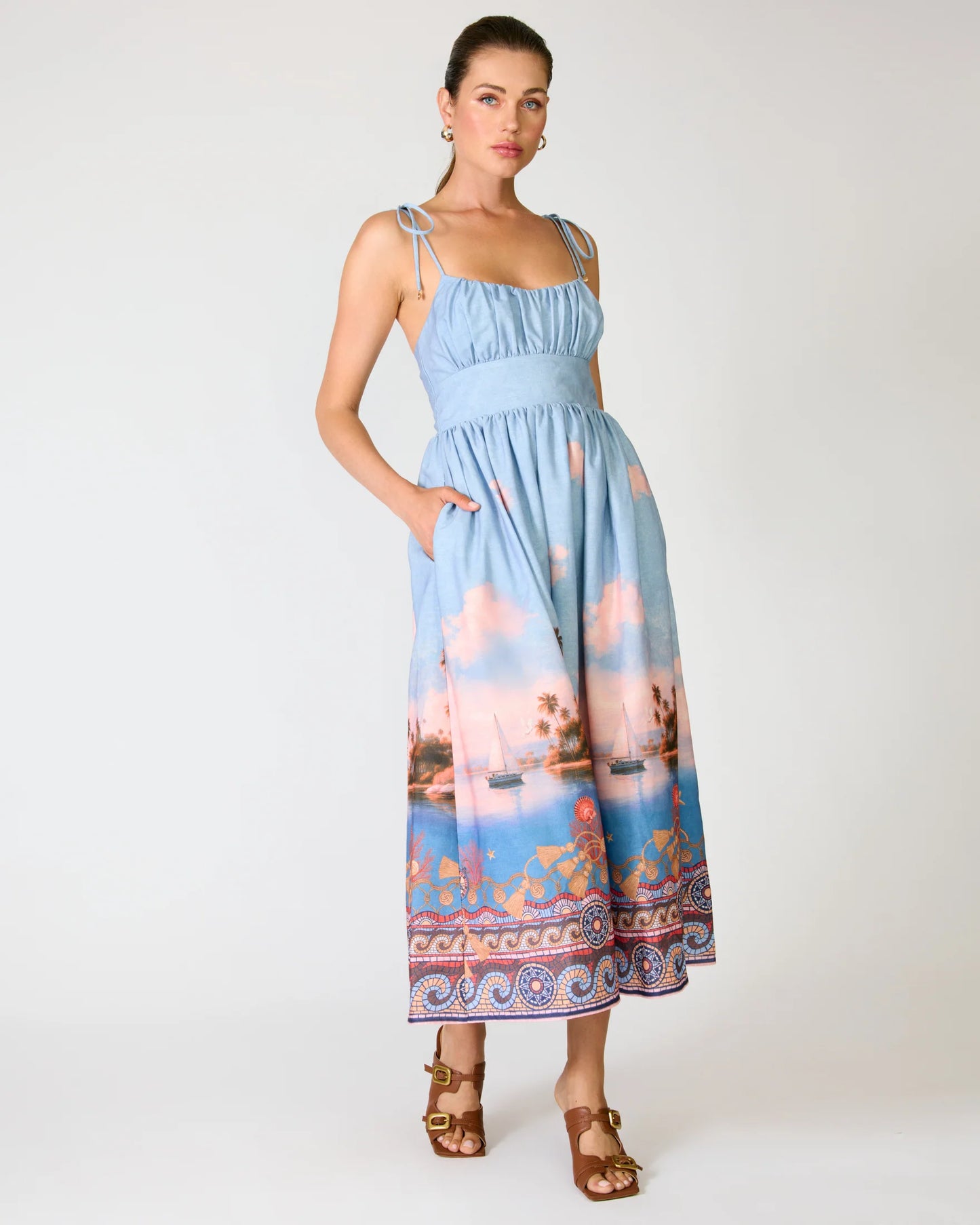 Pernille Maxi Dress- Blue Multi