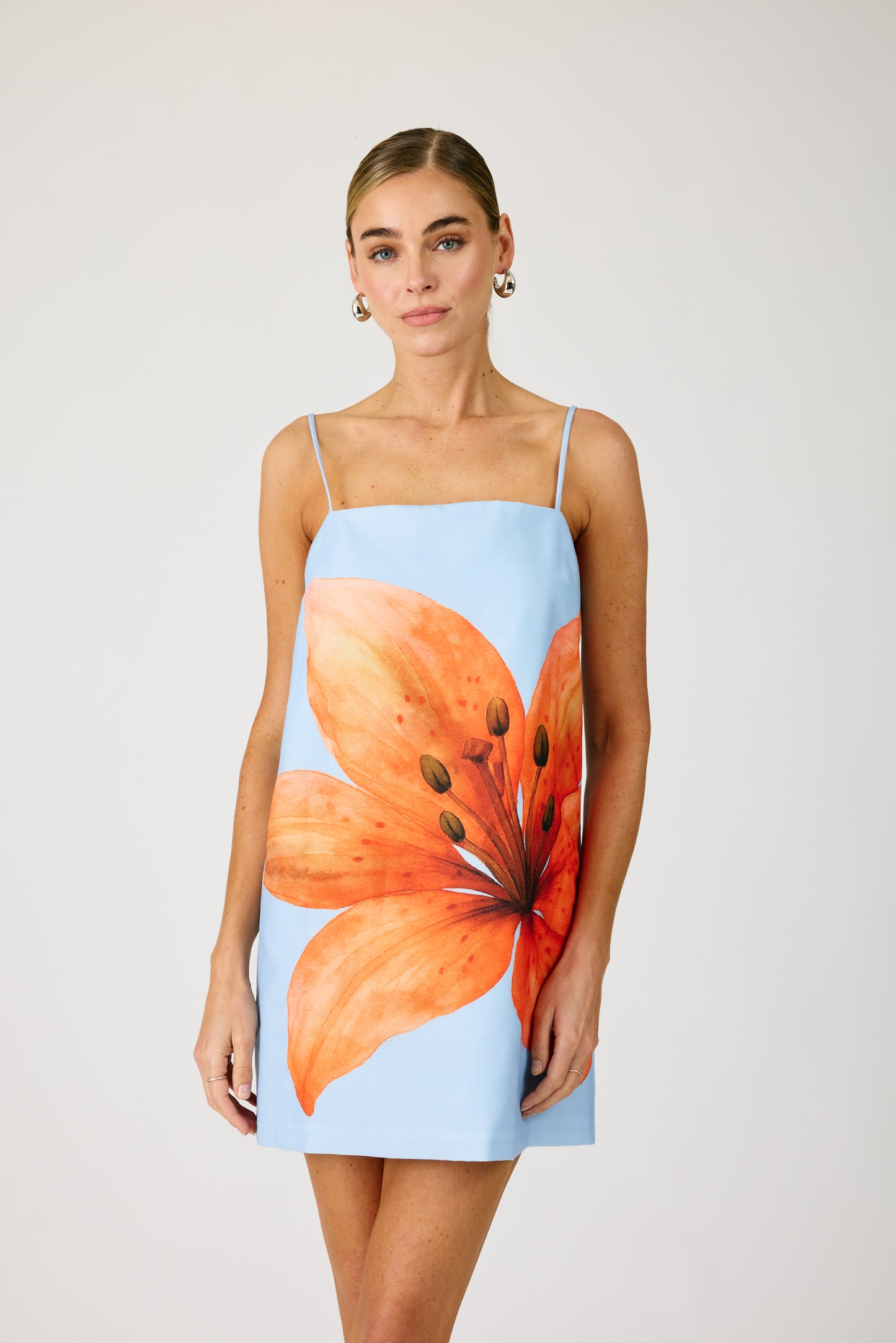 Avah Mini Dress - Blue & Orange