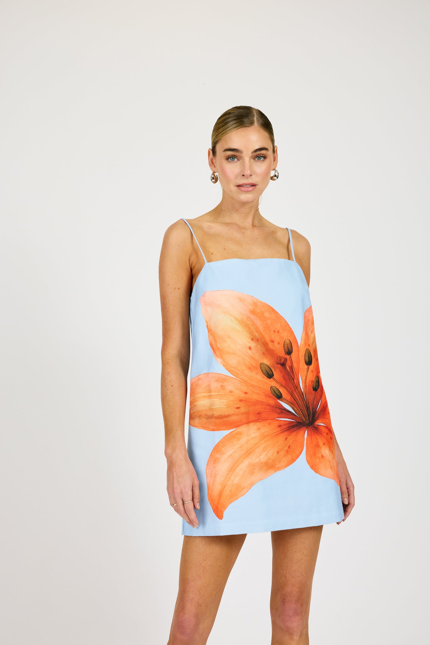Avah Mini Dress - Blue & Orange