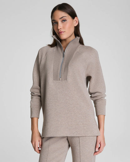 Brushed AirEssentials® Half Zip Tunic - Birch Heather