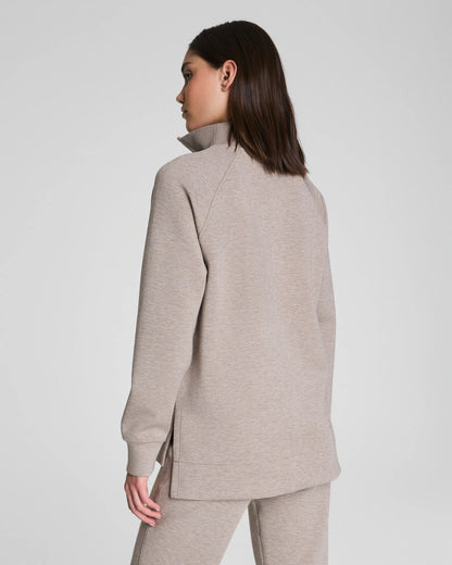 Brushed AirEssentials® Half Zip Tunic - Birch Heather