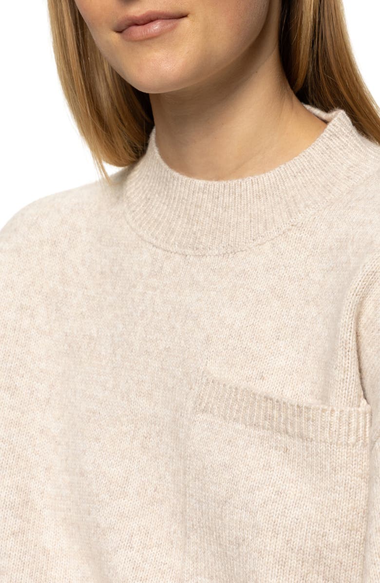 Chest Pocket Crewneck Sweater - Heather Pearl