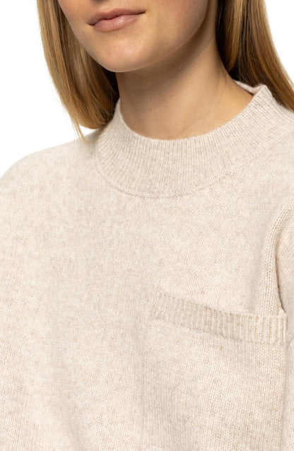 Chest Pocket Crewneck Sweater - Heather Pearl