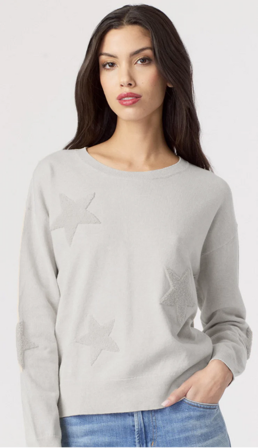 Star Crewel Sweater - Silver